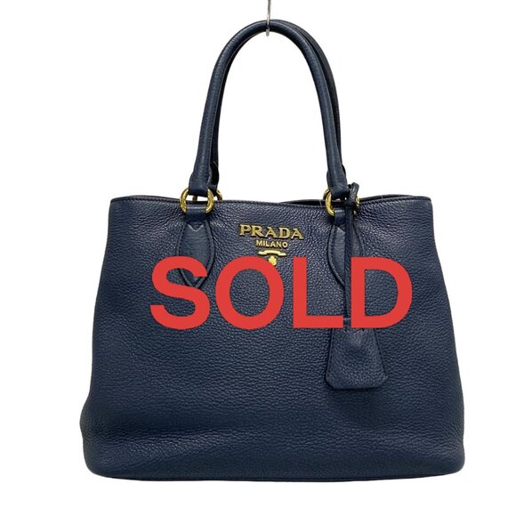 PRADA - Navy Leather Handbag 731-061525 - Picture 1 of 14